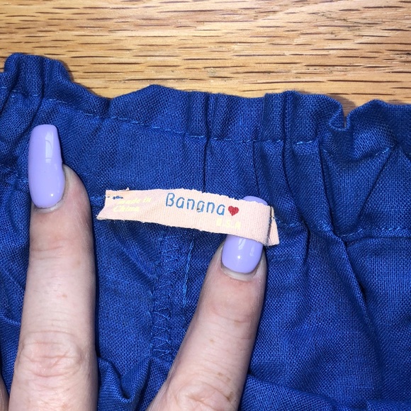 🍌 Banana 🍌 Boutique Shorts - blue w/ lace - Picture 3 of 6